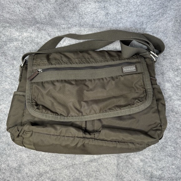 Fossil Large Laptop Messenger Bag Military‎ Green Tactical Transit Nylon